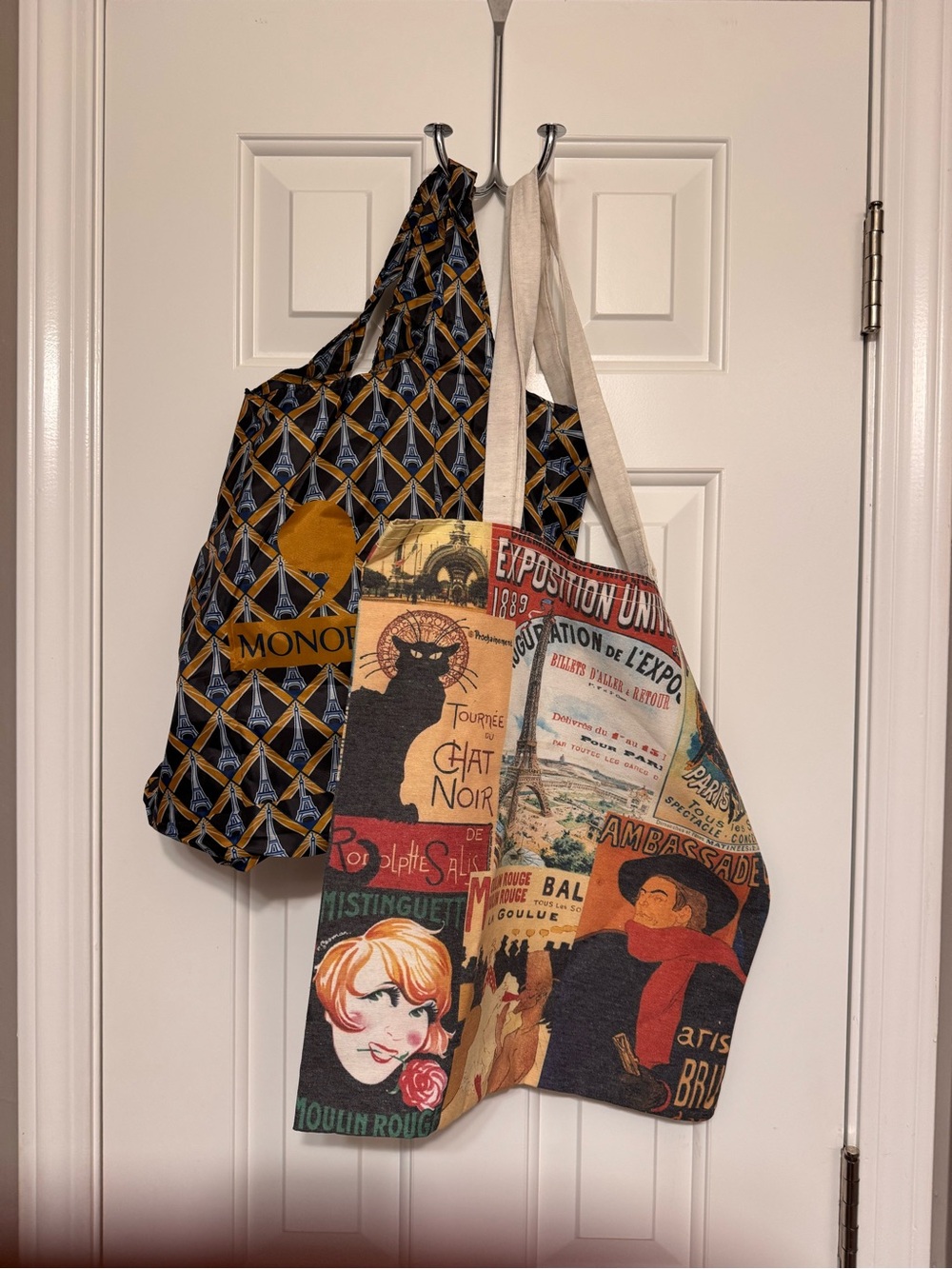 Paris Poster Canvas Tote Bag in Multi-Color